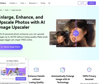 Media.io AI Image Upscaler