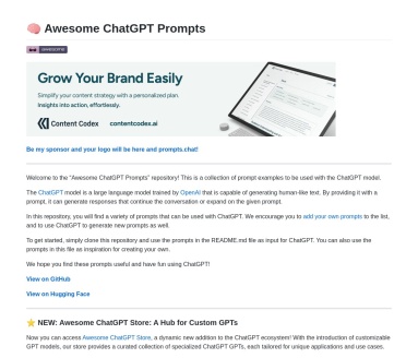 Awesome ChatGPT Prompts