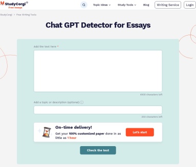 StudyCorgi ChatGPT Detector