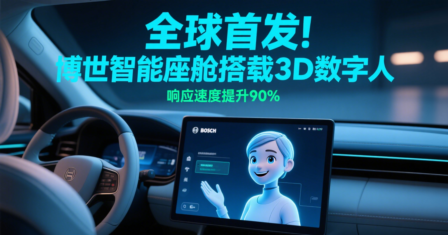 全球首发!博世智能座舱搭载3D数字人,响应速度提升90%